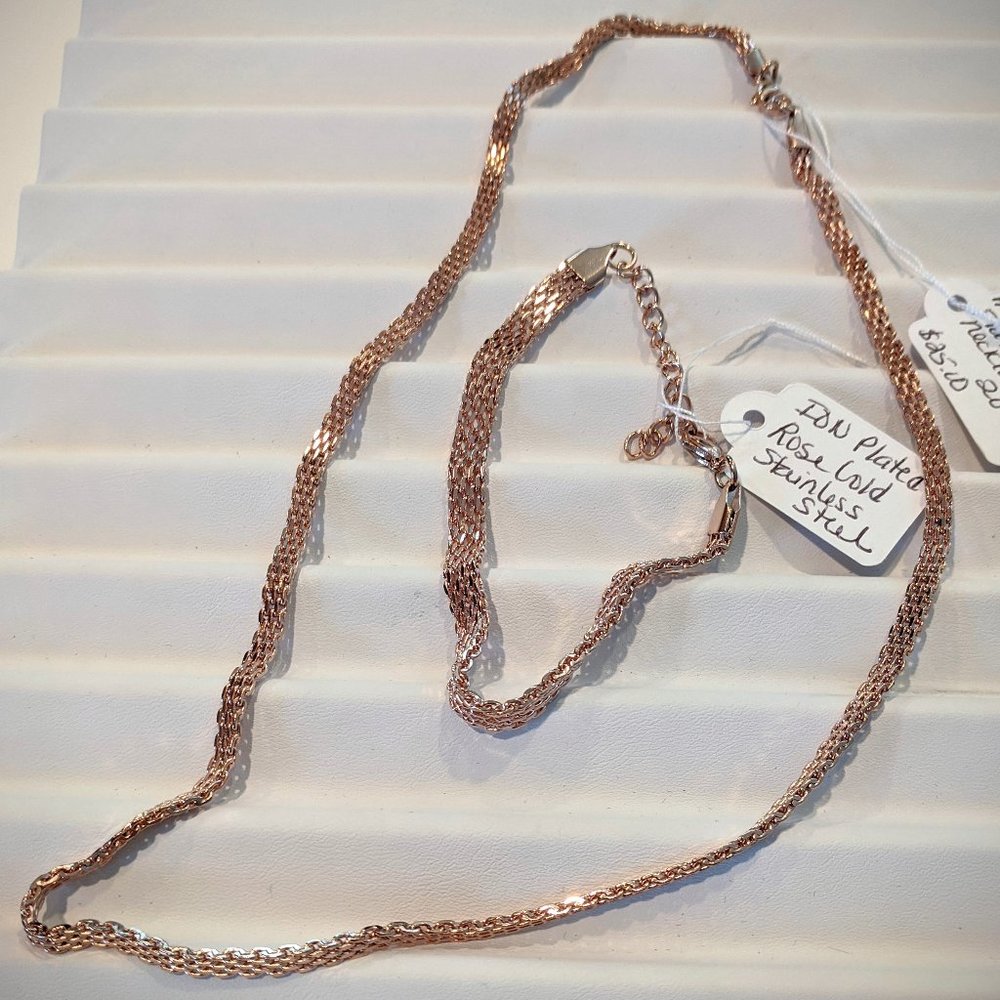 Rose Gold Plated Flat Bismark chain set